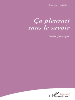 cover image of Ça pleurait sans le savoir